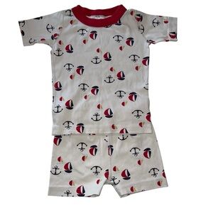 Hannah Andersson  Nautical Themed Kids Pajama Set shorts & tee size us 4